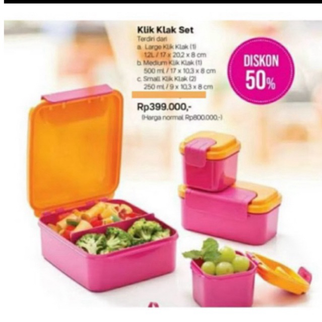 klik klak tupperware 1 set