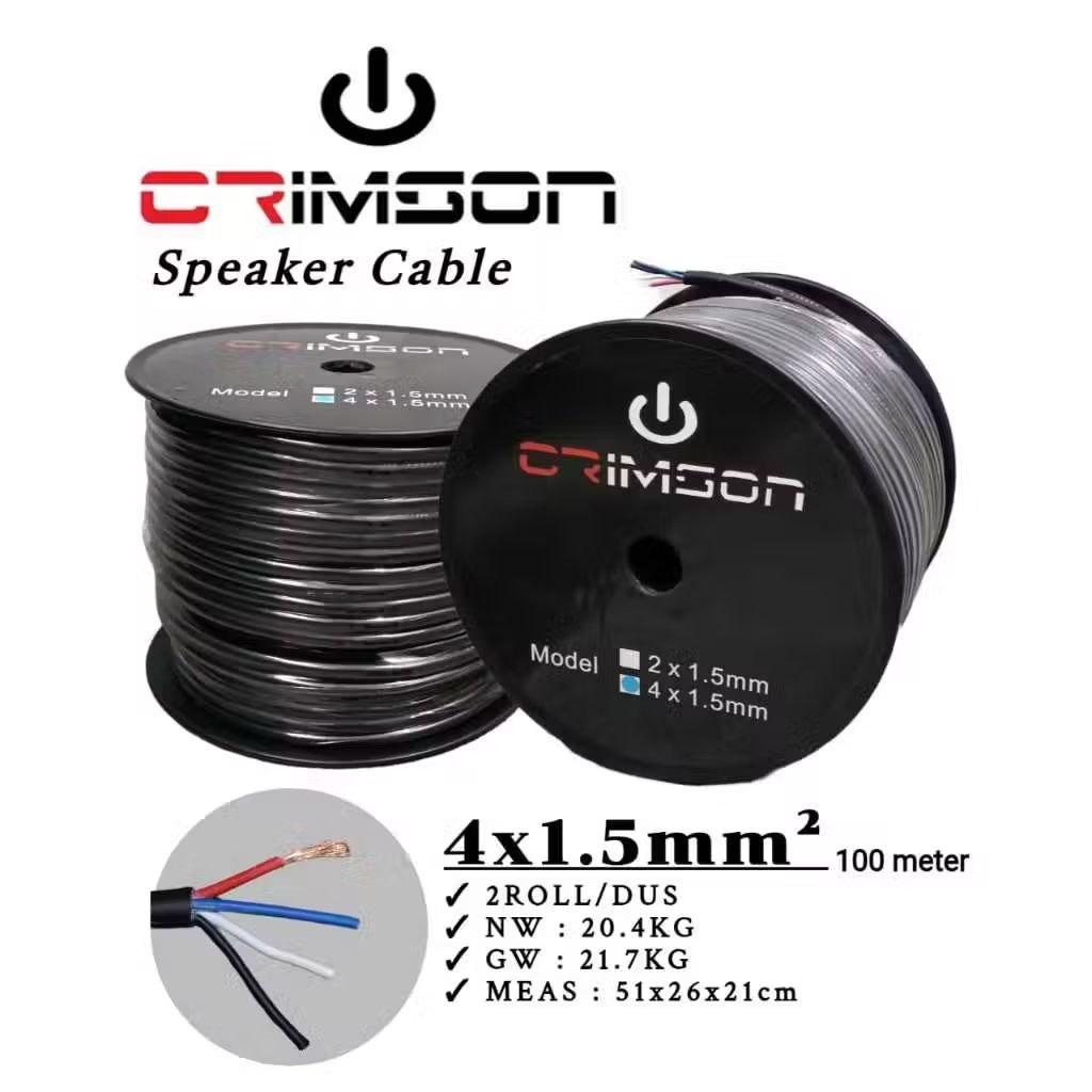 Kabel speaker 4x1,5 isi 4 Crimson harga 1meter