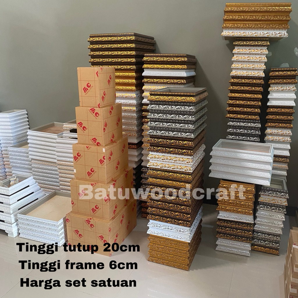 Kotak Hantaran Pernikahan Frame Fiber T6 Plus Tutup Akrilik Tinggi 20cm Harga Satuan