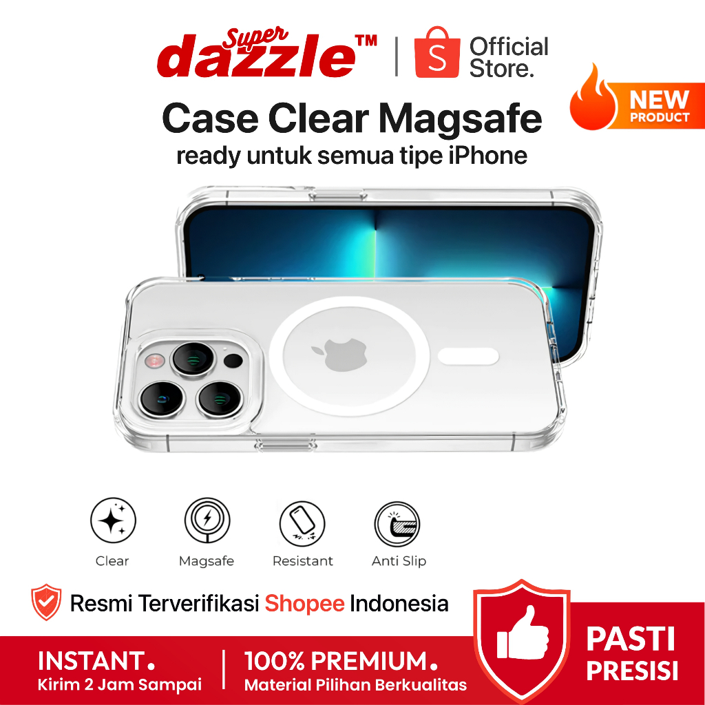 [ TERLARIS ] DZL Premium Clear Case Magsafe iPhone 7 8 X XR XS 11 12 13 14 15 16 Pro Max Plus Mini M