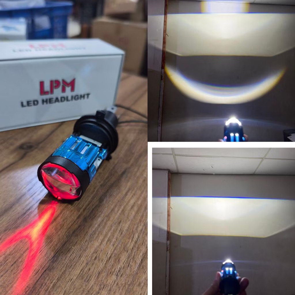 Lampu LED LPM H4 Projector H4 Mini Projector Lens Lensa Motor Mobil Headlight Headlamp