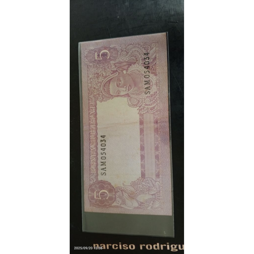 5 rupiah soekarno 1960 SAM 054034