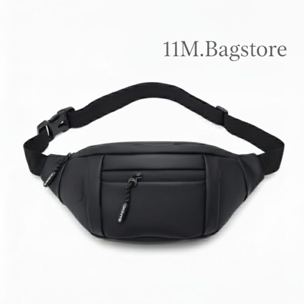 Tas Selempang Pria//Tas Pinggang pria//Tas Sabuk pria//Tas Pinggang Hitam Polos