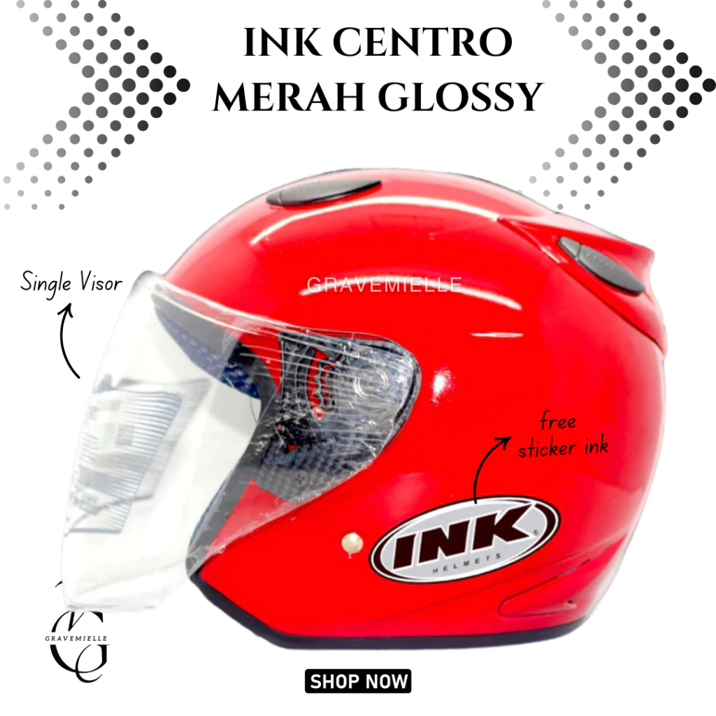 BESTPROMO PROMO TERBARU HELM HALF FACE CENTRO STICKER INK SINGLE VISOR SNI PRIA WANITA DEWASA HELMET