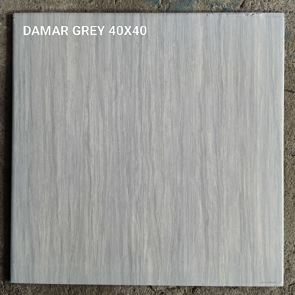 Keramik Lantai 40x40 Mulia Damar Grey Beige Motif Garis KW3