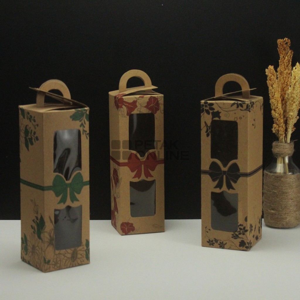 25 Pcs, Box Kraft Tenteng 6.5x20 cm/ Box Botol, dll