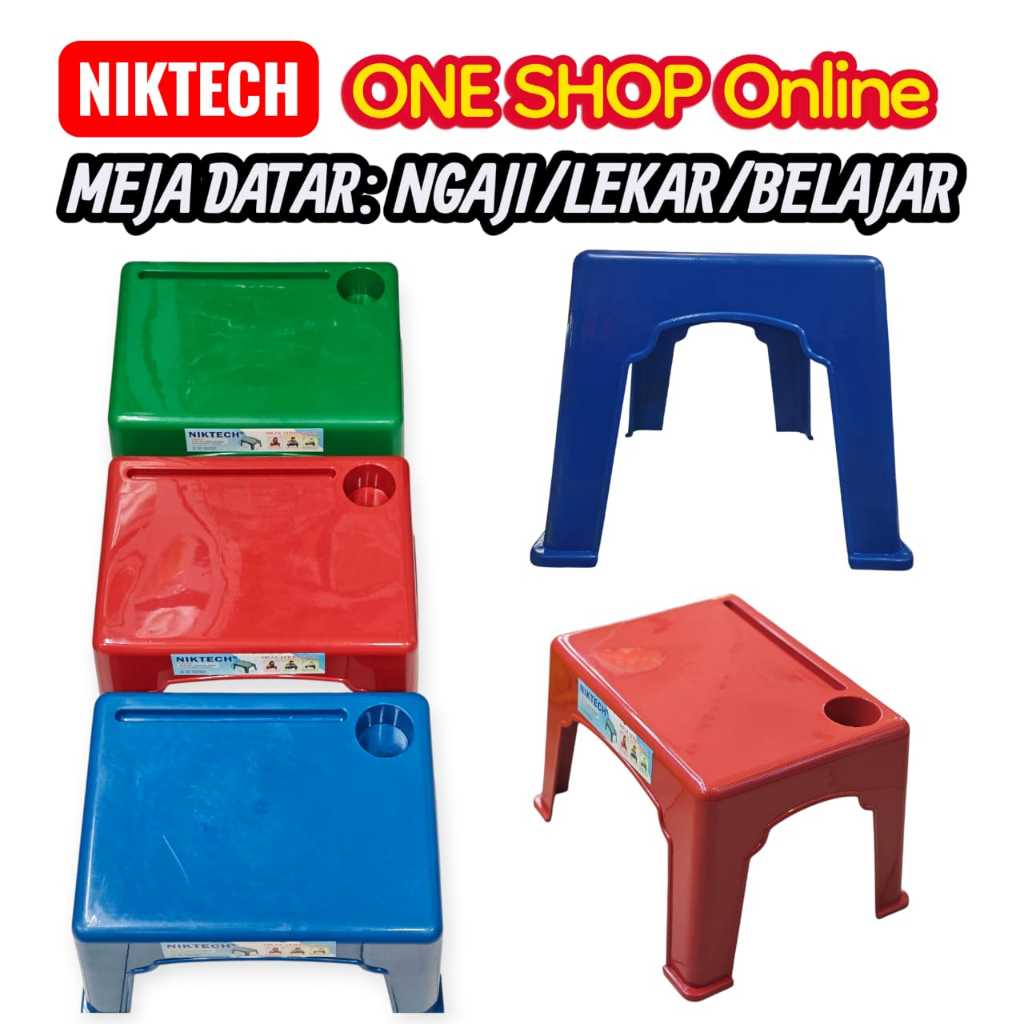 NIKTECH MEJA PLASTIK DATAR : NGAJI/LEKAR/BELAJAR