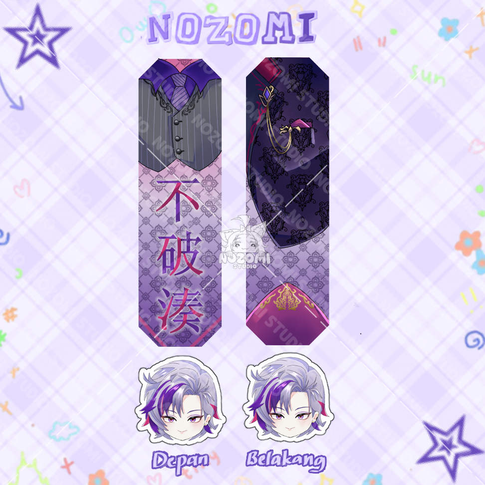 Ganci / Gantungan Kunci / Keychain Akrilik Typography VTUBER NIJISANJI FUWA MINATO