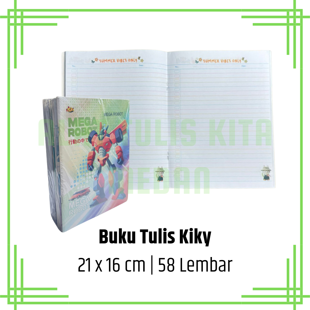 (1 Bungkus) Buku Tulis Kiky 58 Lembar / Buku Tulis Murid Anak Sekolah Kiky 58 Lembar