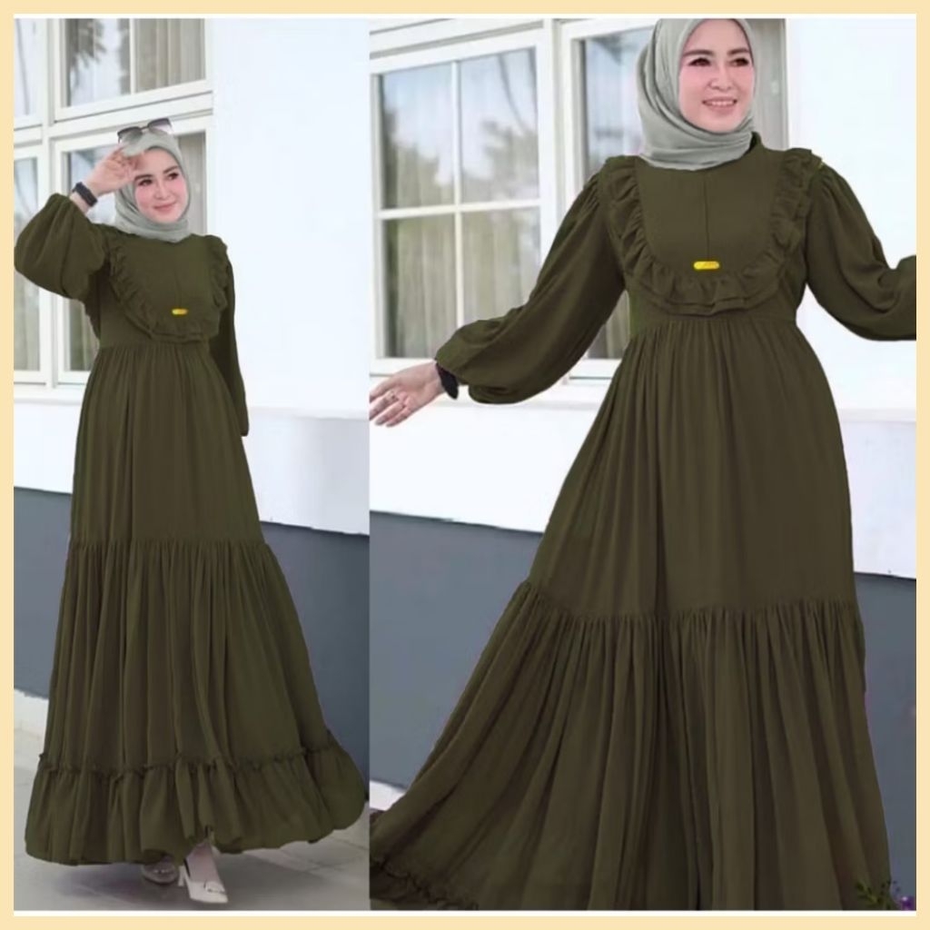 Dress Rempel Susun - Gamis Crinkle Airflow premium - Gamis Rempel Jumbo Busui