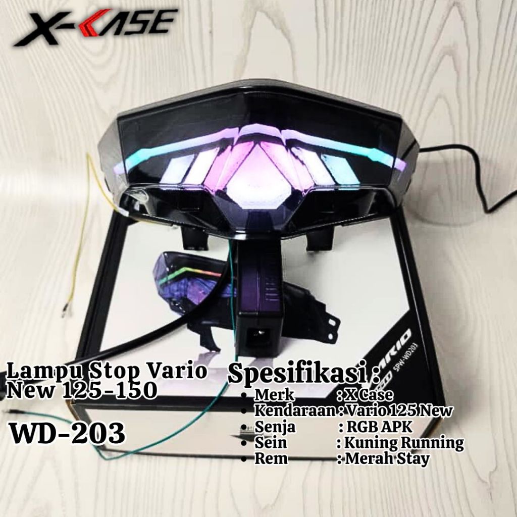 Stoplamp Vario New 125 2018-2025 Lazy RGB Crystal 200+ Mode Lampu Stop Vario New Leji RGB X Case
