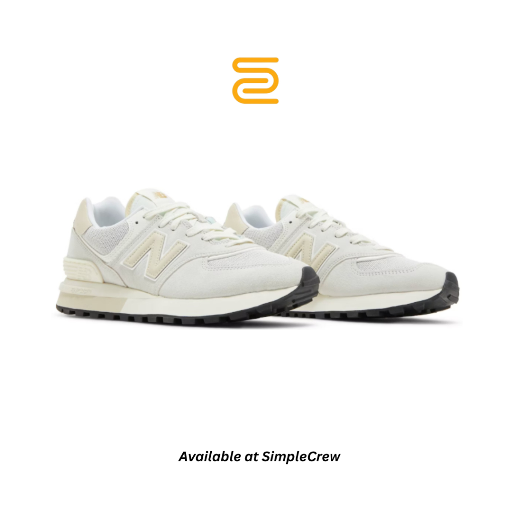 Simple Crew - Sepatu NB 574 Legacy Silver Beige Authentic Sneakers