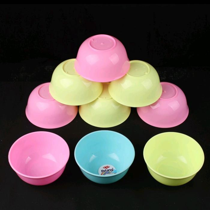 Mangkok Plastik Kecil Viola /Pelangi/Gbu Mangkok Kobokan - pink