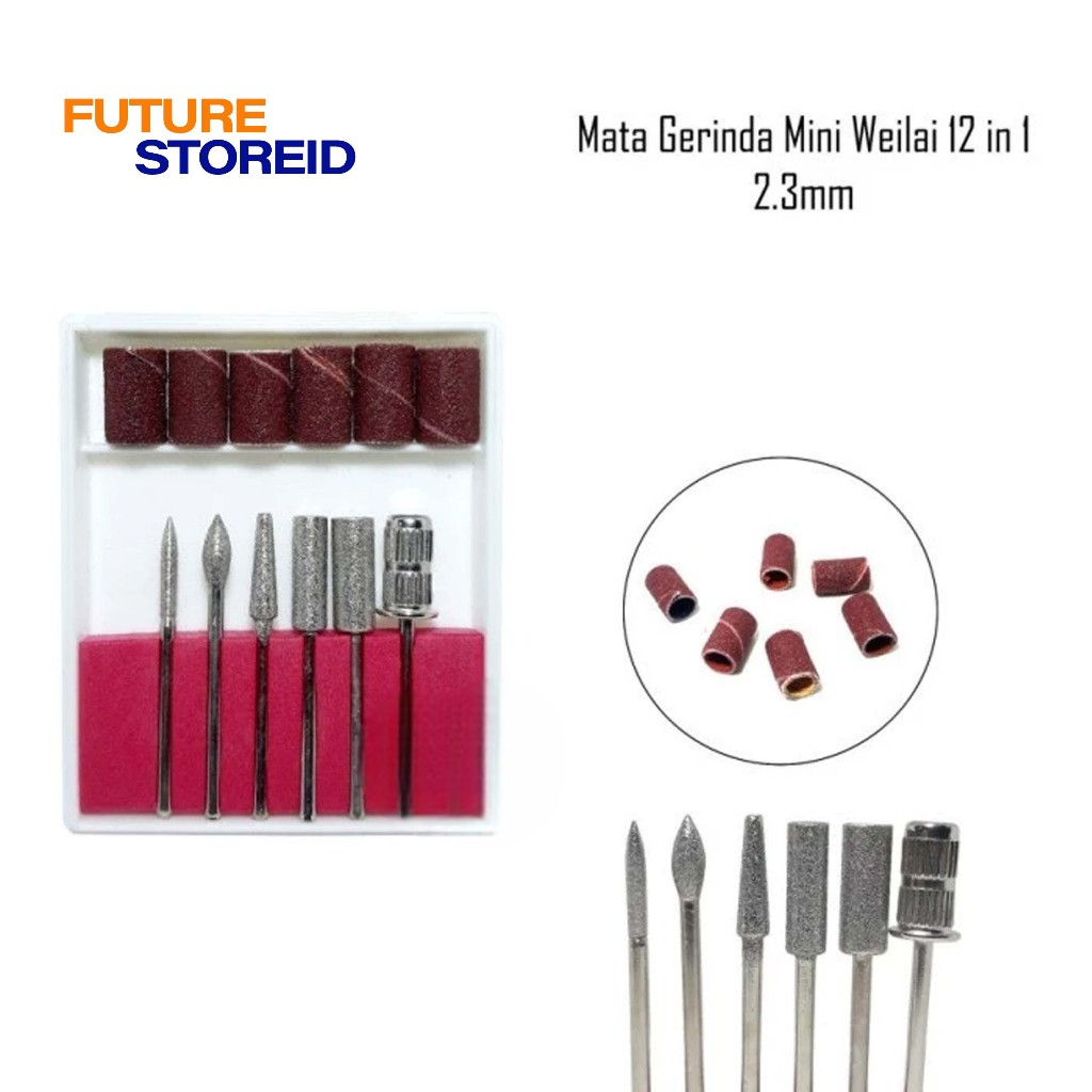 WEILAI Mata bor asah batu ukir mini sparepart mesin gerinda mini 1 set 2.3mm