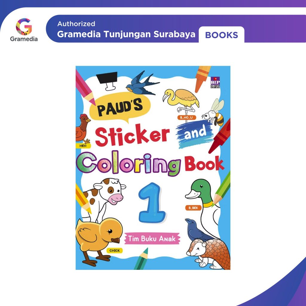 Gramedia Tunjungan : Paud's Sticker And Coloring Book 1