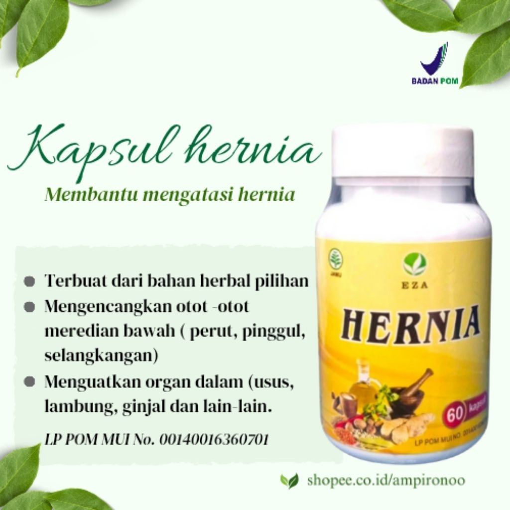 DIJAMIN ORIGINAL ASLI |KAPSUL HERNIA EZA |DAPAT MENGOBATI SAKIT HERNIA