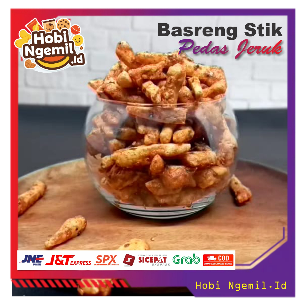 

Basreng stick pedas jeruk kemasan 100 - 250 gr HOBI NGEMIL.ID oleh oleh bandung