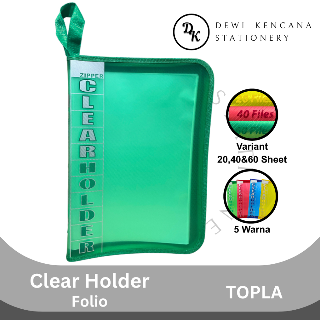 Clear Holder Topla F4 (Folio) Tebal Anti Air Document Keeper File Folder / Map Dokumen Resleting