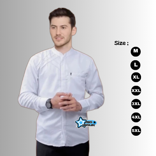 Baju Koko Jumbo Pria Size Lengan Panjang M L XL XXL XXXL XXXXL XXXXXL MNS Muslim Motif MARVEL