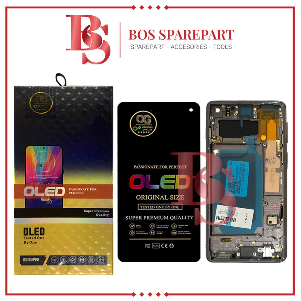 LCD TOUCHSCREEN + FRAME SAMSUNG S10 5G / G977N / G977U BLACK ORI SIZE OG OLED (FINGERPRINT)