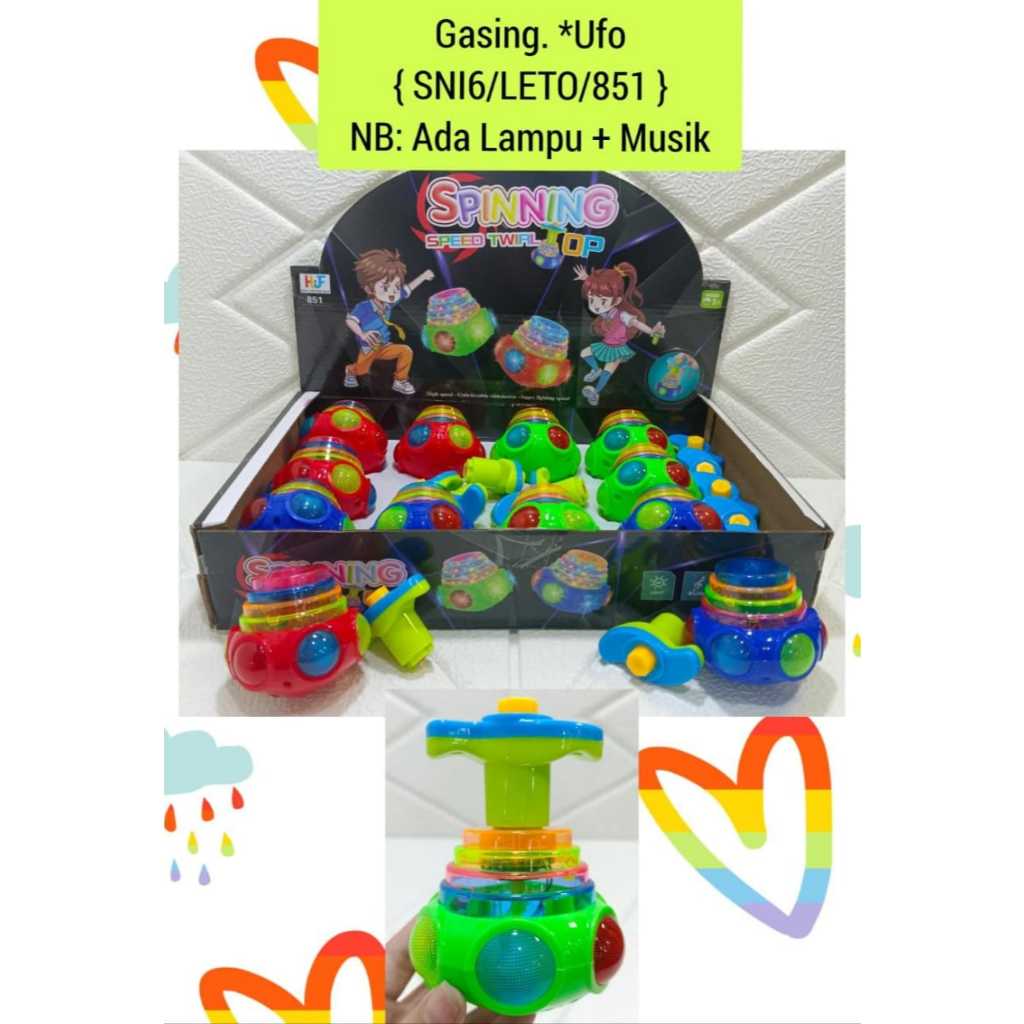 Promo Murah Gangsing LED Ufo Isi 12