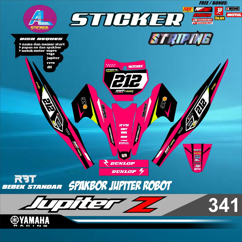 Sticker RBT JUPITER Z SEMI FULL BODY  BEBEK MODIF SUPERMOTO TERBARU TERVIRAL  MOTOR TRABAS AL V 341