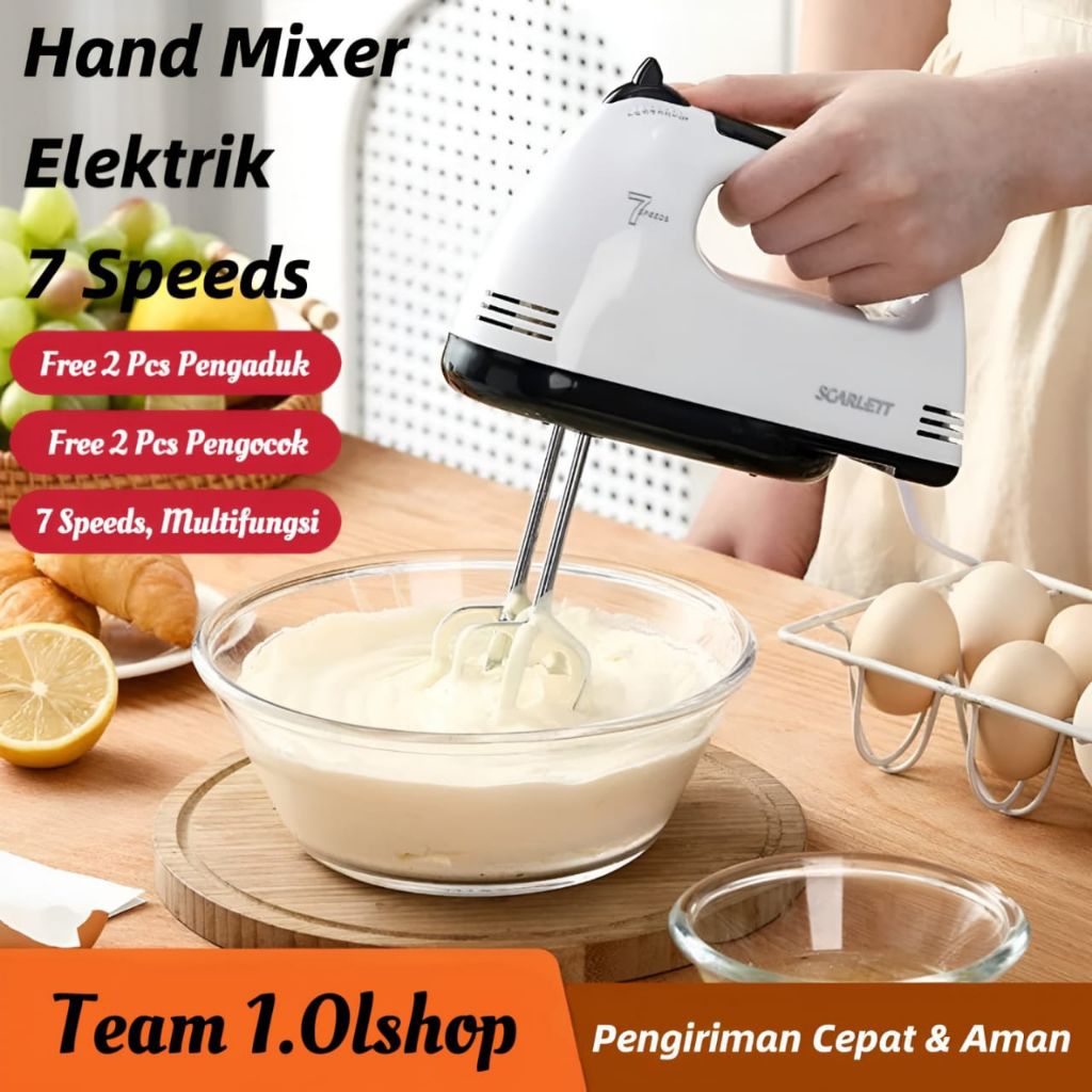 Hand Mixer Pengaduk Telur Kue Mixer Tangan Pengocok Adonan Elektrik