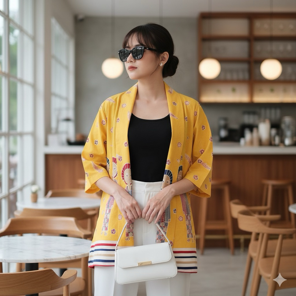 Shanaya Batik Vest Anya Batik Printing Kartun Lucu