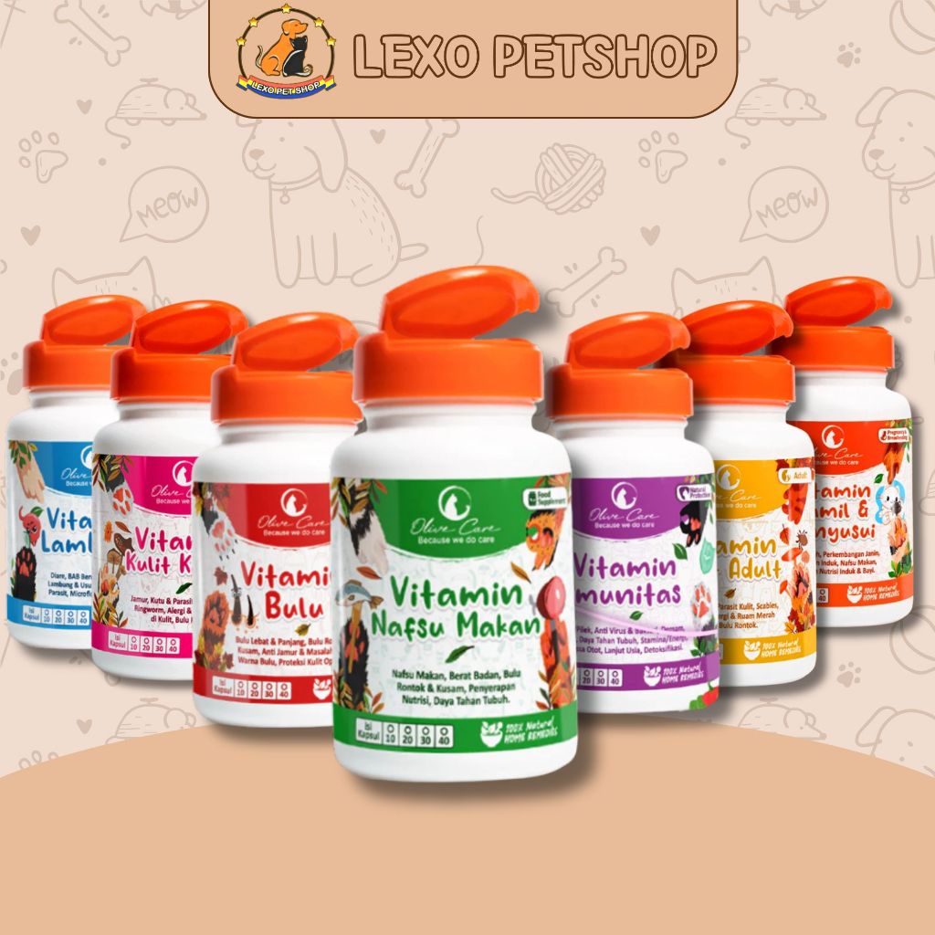 VITAMIN OLIVE CARE All Varian Obat Penggemuk Kucing Anak Kitten Cat Penambah Nafsu Makan Pelebat Bul
