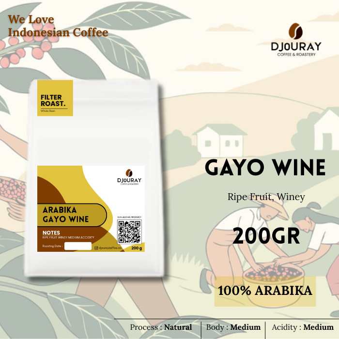 Djouray Single Origin Gayo Wyne , Biji Kopi Arabika Coffee