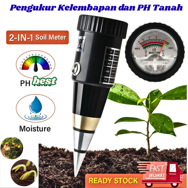 COD 2 in 1 Pengukur Alat ukur Kelembapan dan PH Kesuburan Kadar air Tanah Soil Humidity Tester - ST