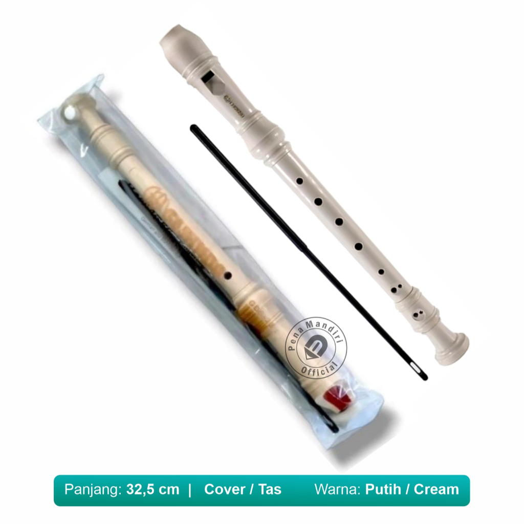 Recorder Seruling Gunindo GDS-23 Plastik Putih