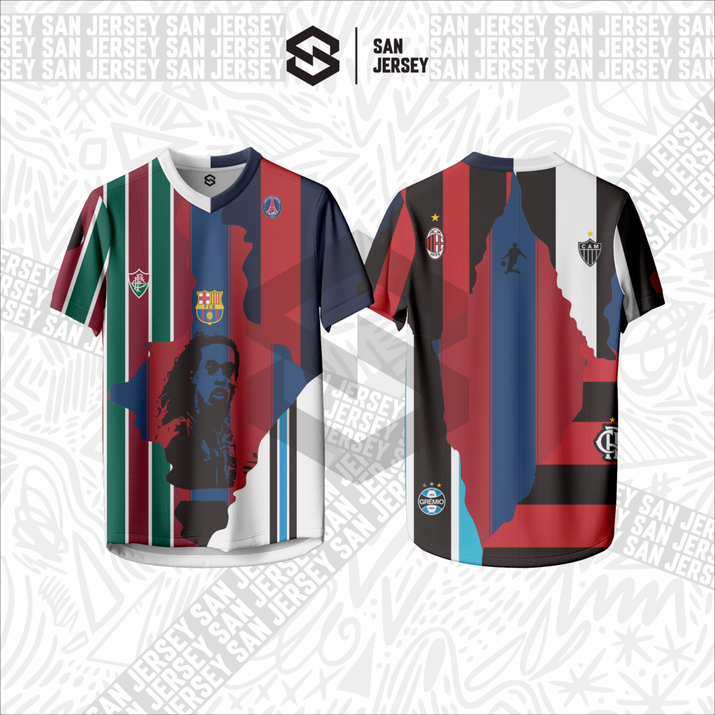 Jersey Kombinasi Bola Fantasy Ronaldinho Full Printing
