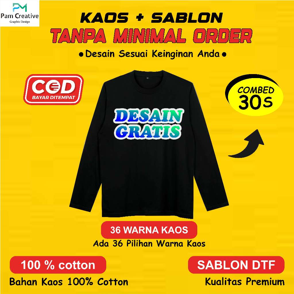 Sablon Kaos Lengan Panjang Baju Custom Desain Suka Suka Free Desain
