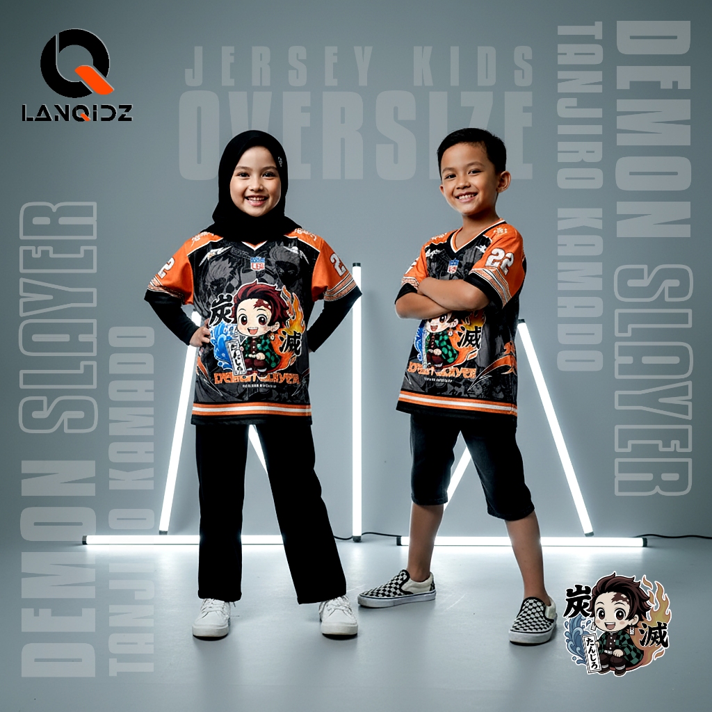 Baju Anak Laki laki Demon Slayer Tanjiro Kamado | Baju Anime Anak Perempuan Kaos Anime Kids