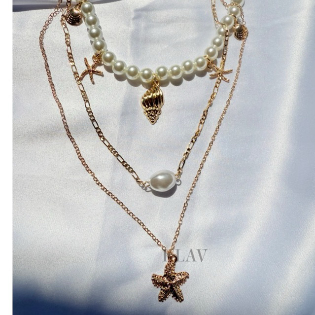 Klav - Kalung Set Zelda Fashion Aksesoris Isi 3 rantai gaya retro vintage Elegan