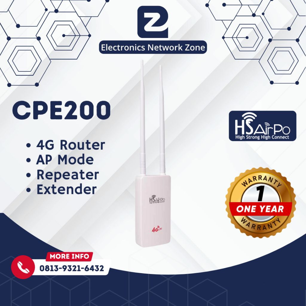 HS AirPo CPE200 4G-LTE | Modem Router 4G-LTE Outdoor | Access Point Outdoor | 2.4 Ghz