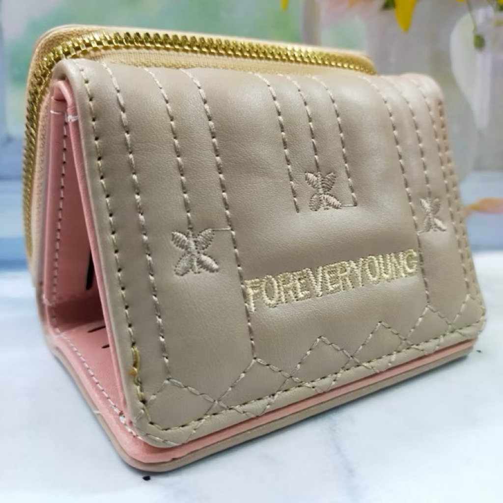 DOMPET WANITA LIPAT RES KECIL KOREA. DOMPET WANITA WARNA. DOMPET LIPAT 3 KOIN.