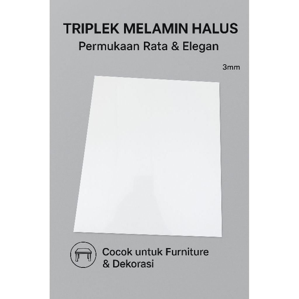 Triplek Melamin Halus 3mm ( aneka ukuran )