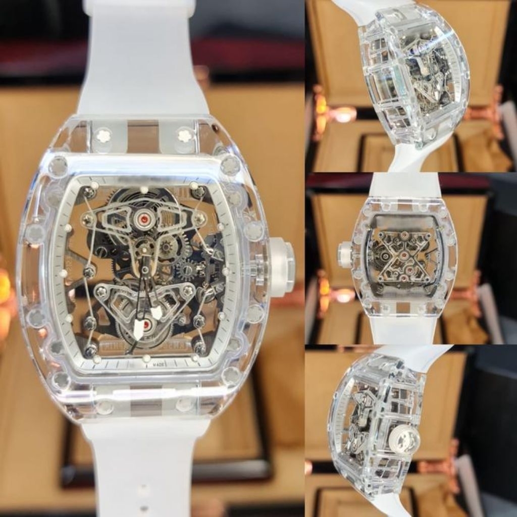 JAM PRIA RM56-02 SAPPHIRE TRANSPARANT CASE TURBILLON 44MM WHITE RUBBER STRAP LIMITED