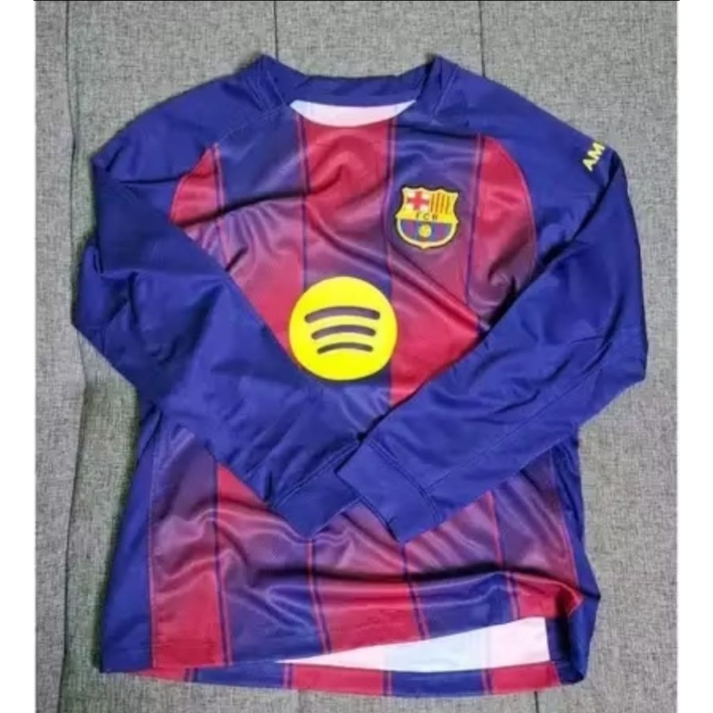 Jersey Kaos Baju Sepak Bola Barca Barce Barka Barcelona Home Away 3rd Third Longsleeve Long Sleeve L
