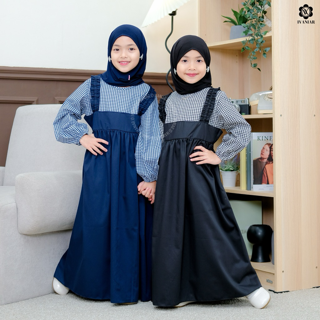 Ivaniar | Danisa Dress | Korean Dress | Gamis Katun Anak Perempuan 1-12 tahun