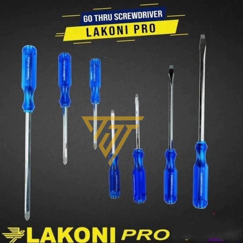 OBENG KETOK MINUS TEMBUS BIRU / GO-THRU BLUE HANDLE (-) / JETJO TOOLS / LAKONI PRO