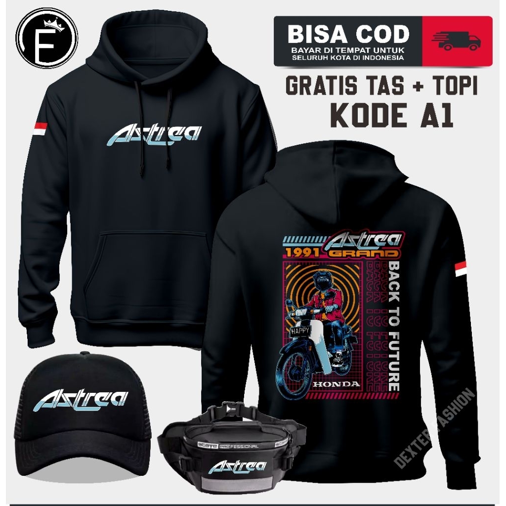 HOODIE HONDA ASTREA GRAND JAKET ASTREA TERBARU GRATIS TAS DAN TOPI SWEATER HONDA ASTREA GRAND ORIGIN