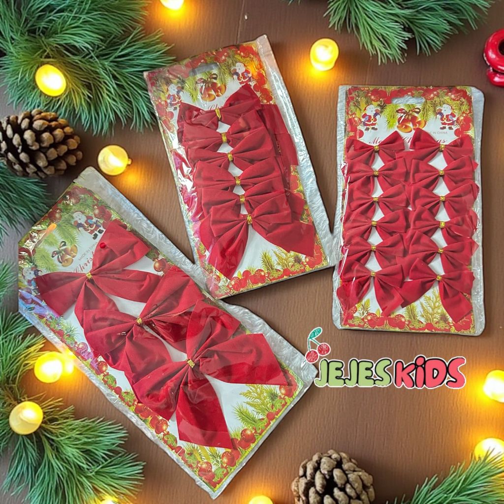 Pita Hiasan Pohon Natal Aksesoris Natal Hampers Dekorasi Pita Pohon Natal