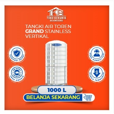 Tangki Air Toren Tandon Grand 1000 L Tangki Stainless Vertikal