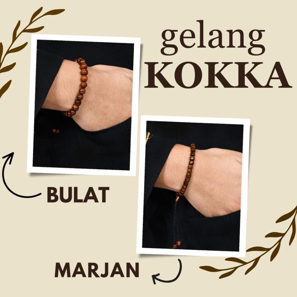 Gelang kokka Kayu Asli- kayu kokka natural