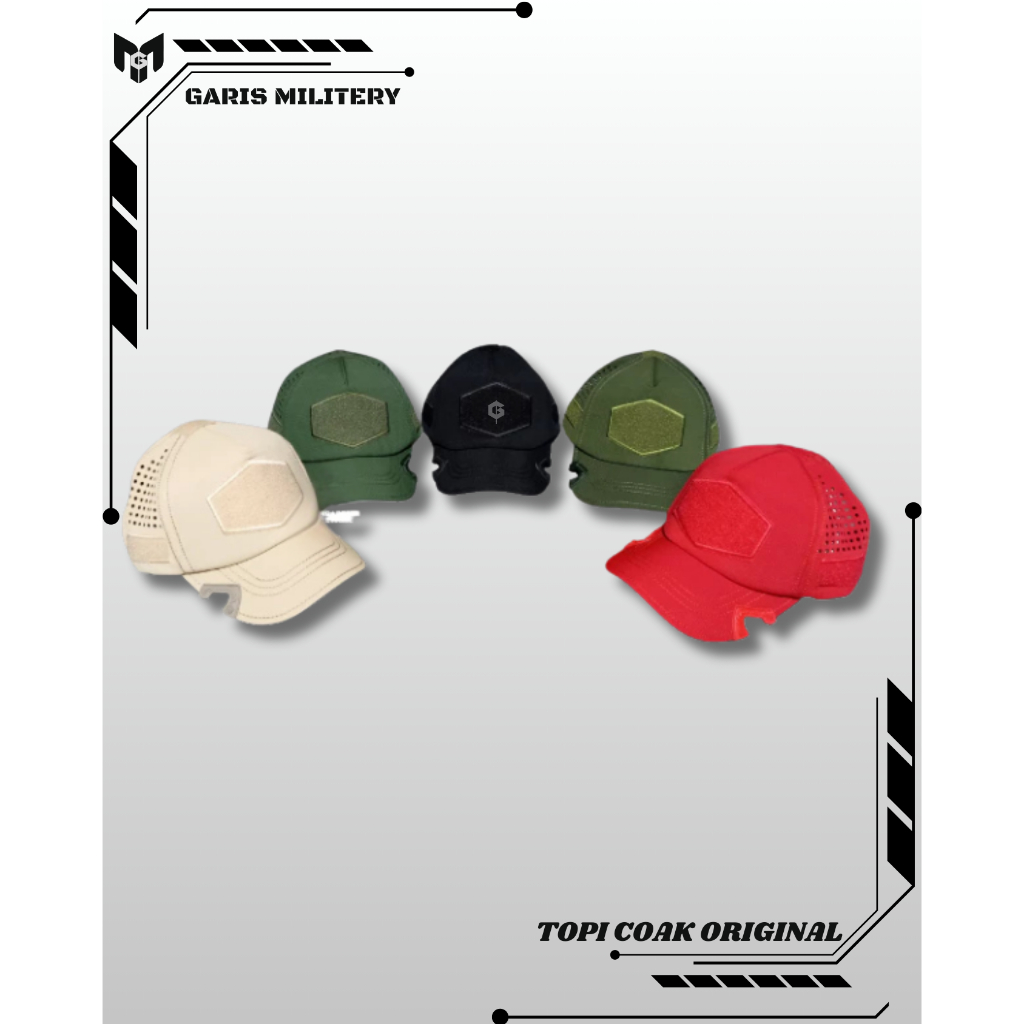 Topi Tactical Coak Velcro Bahan Original Warna Beragam