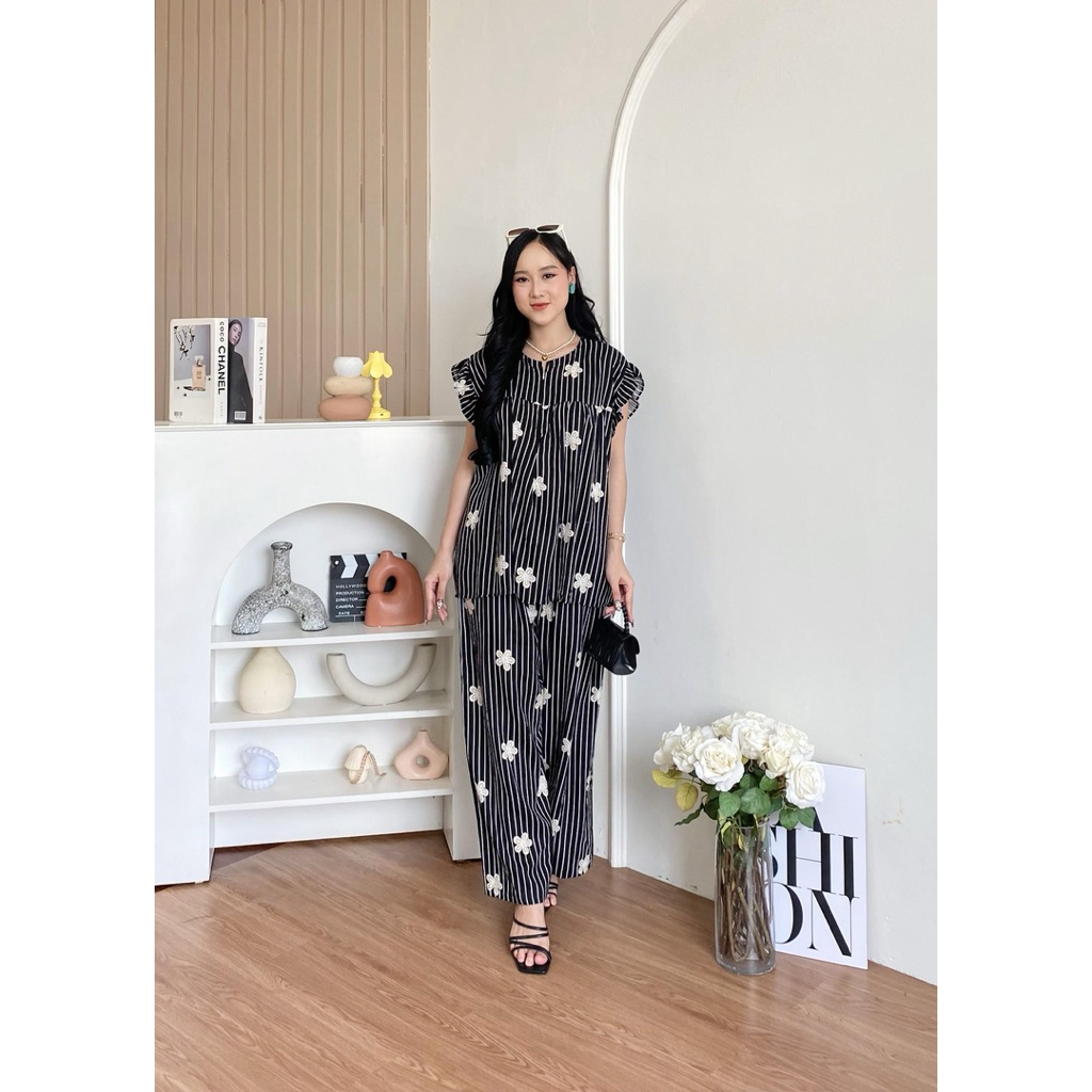 vinie set | aisha set by hd | piyama | setelan celana |baju tidur | setcel