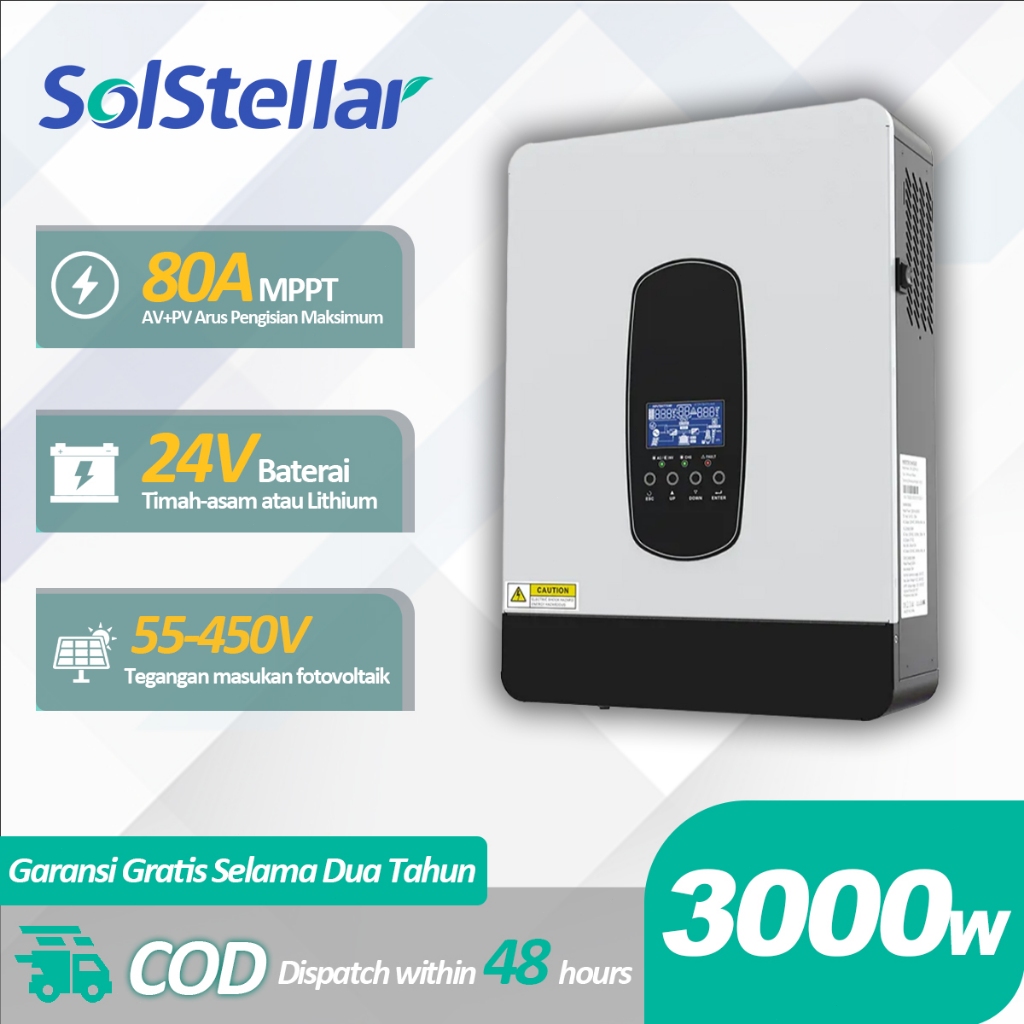 3KW Hybrid Solar Inverter Hybrid Grid Tie MPPT Hybrid Inverter 24V 450VDC Off-Grid Hybrid Solar Inve